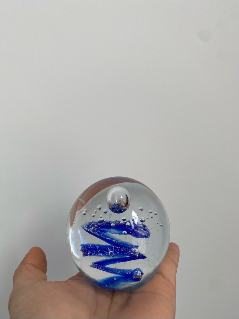 Dynasty Gallery Blue Glass Paperweight - Deep Cobalt Art Sphere
